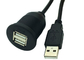 Black Color Dual USB Female Extension Cable Kit High Speed For Boat , Motorcycle supplier